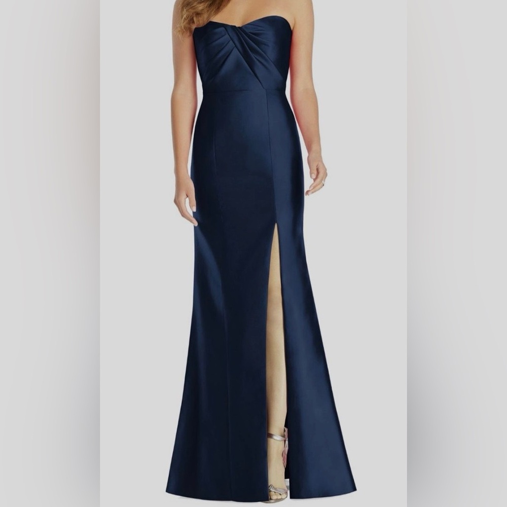 ALFRED SUNG Midnight Blue Strapless Dress